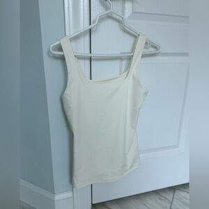 Nine West Cream Fitted Sleeveless Tank Top